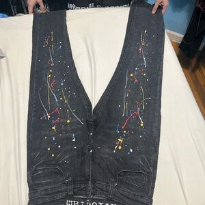 Artistic Splatter Black Jeans